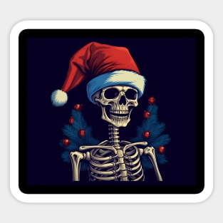 skeleton Santa Claus Sticker